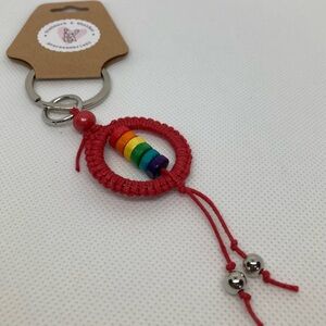 Handcrafted Pride Month Macrame Keychain